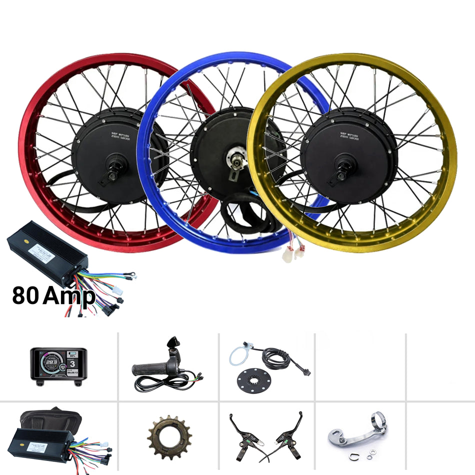 72V 5000W Kit (Coloured Rim) 80A