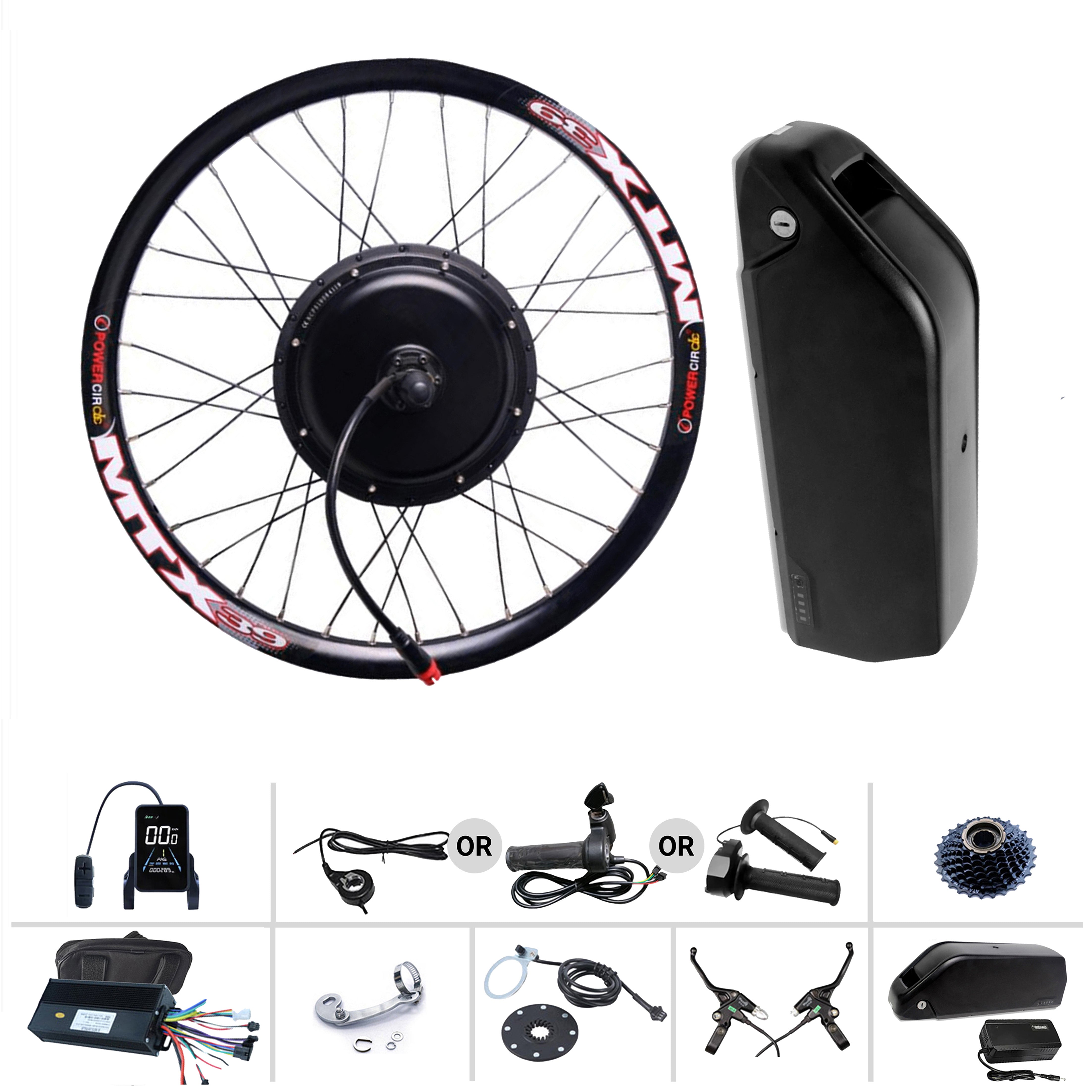 52V 2000W Full Ebike Conversion Kit with 20Ah Battery