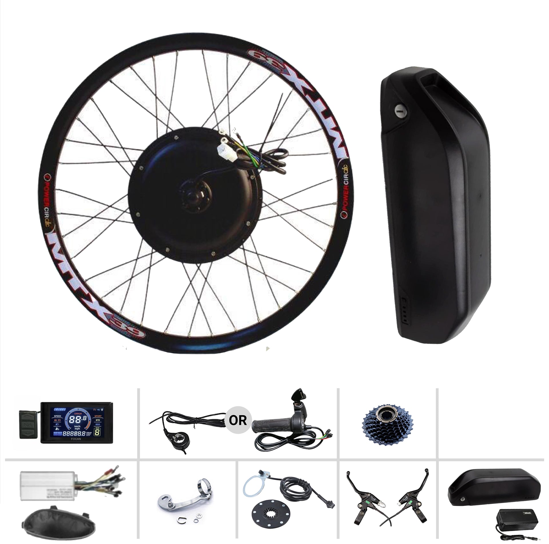 bicycle conversion kits to electric Yescom 26in Rear Motor Kit 48v 1000w this kit comes with everything you need to turn your mountain bike into a capable electrified machine Electric bike conversion kit 18V