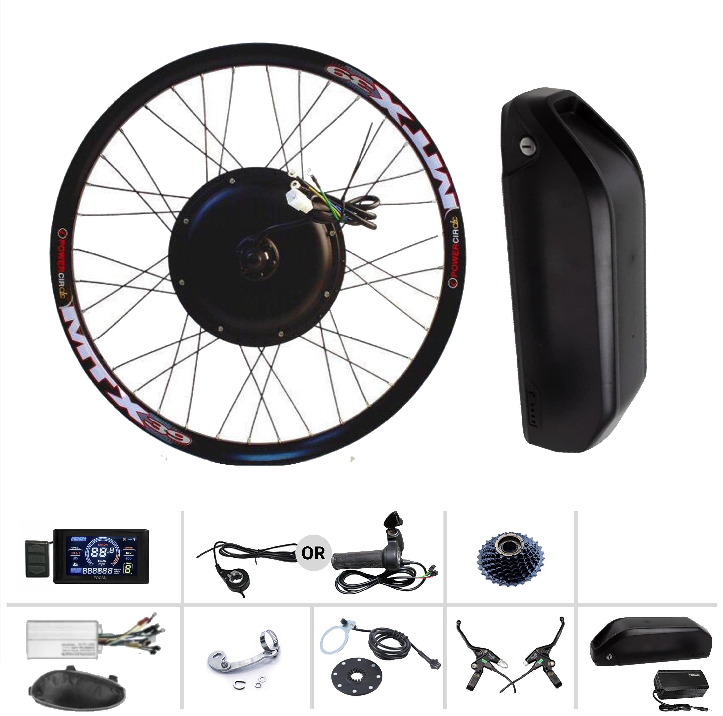 48V 1000W Full Ebike Conversion Kit with 16Ah Battery
