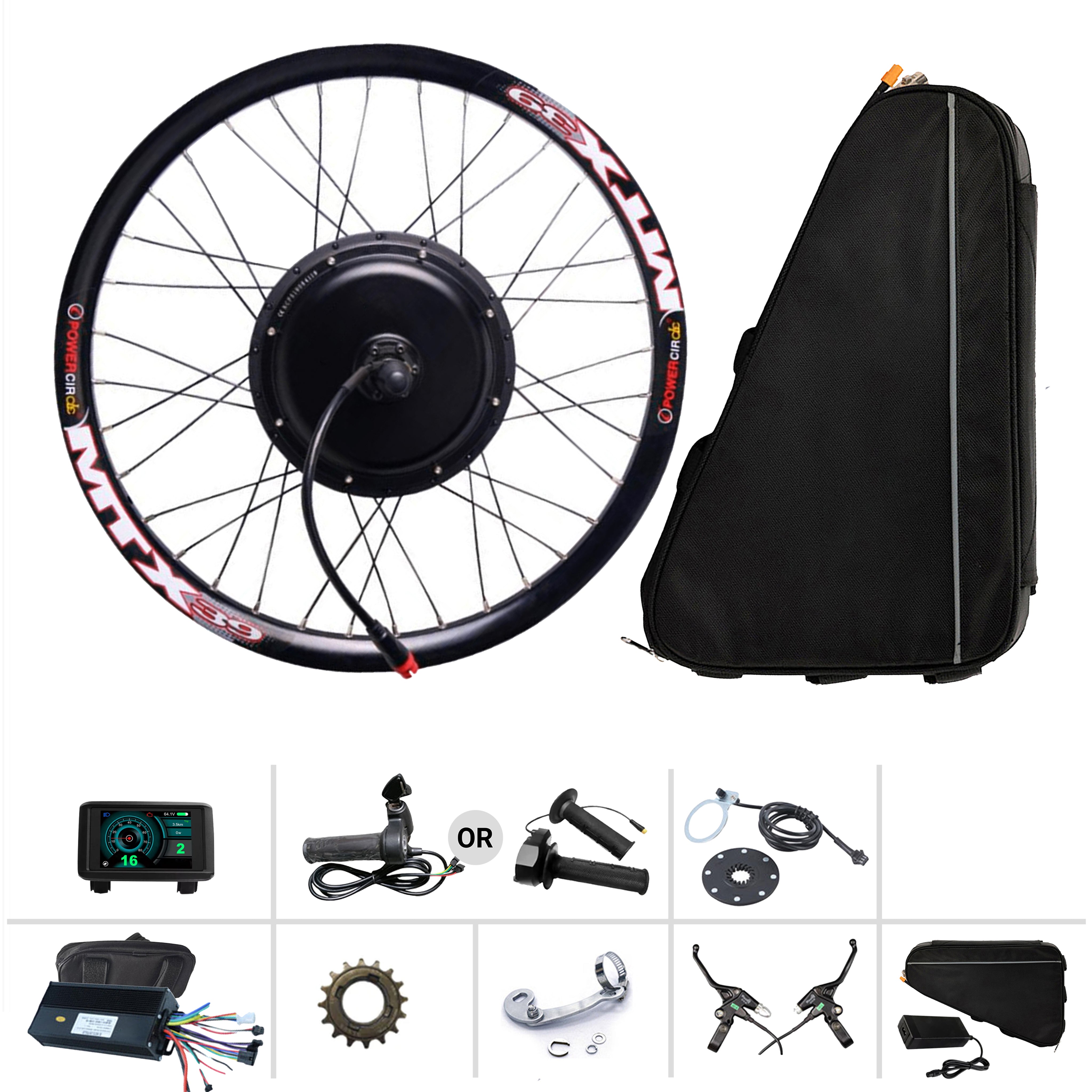 72V 5000W Full Ebike Conversion Kit with 30Ah Battery